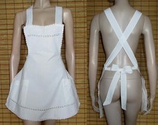 WEISSE LATZSCHÜRZE - DIENSTMÄDCHEN - SPITZE - COTTON - VINTAGE - GR. S - M