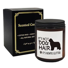 Newfoundland Dog Scented Soy Wax Jar Candle, Newfie Glitter, Women, Mom Gift