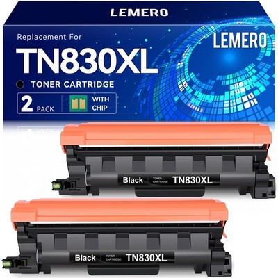 2-Pack TN830XL Black Toner Cartridge for Brother DCP HL MFC Printers