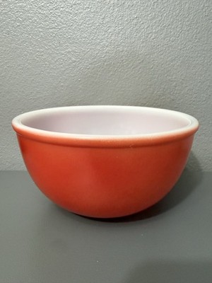 fire King Orange With White Oven Ware Bowl Guc No Chips Few Scratch Marks