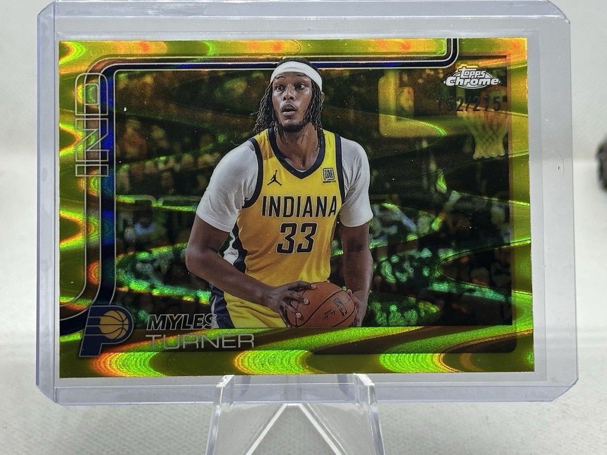 2025-26 Topps Chrome Myles Turner #29 Yellow Raywave Refractor
