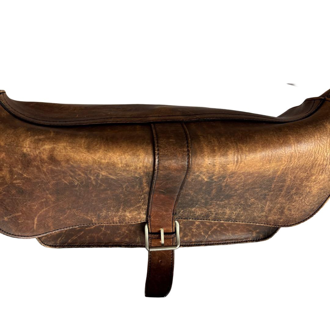 PORTER GROUND 70th Anniversary Leather Messenger Bag Vintage Dark Brown Japan