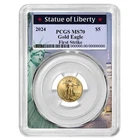 2024 $5 American Gold Eagle 1/10 oz PCGS MS70 FS Statue of Liberty Frame