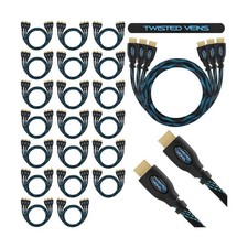 60-Pack of 3 ft HDMI Cables, Premium Braided Cord, High Speed with Ethernet, ...