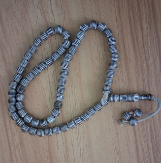 Prayer Beads Subha Striped Grey Color Plastic Masbaha Islamic Tasbih