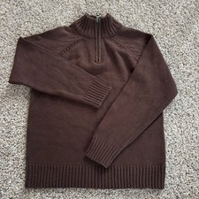 Boys children s place 1/4 zip brown cotton blend Sweater Size 5/6