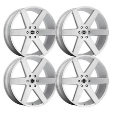 Set-4 Strada Coda 24x10 5x139.7 15mm Brushed Silver Wheels Rims 24 Inch