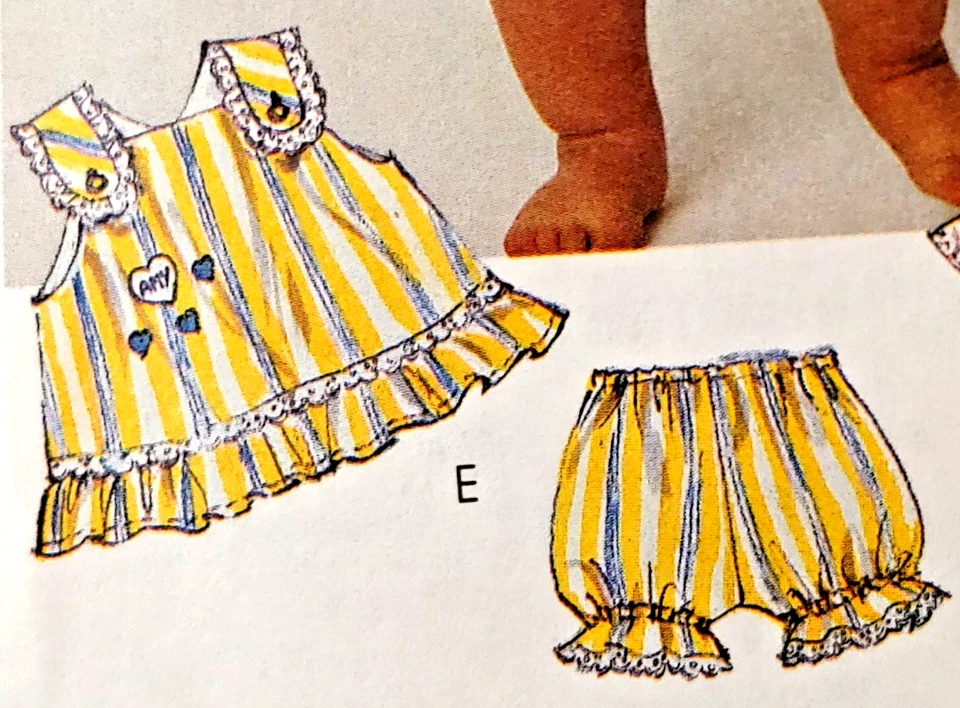 McCalls 5390 Infant Baby Toddler Sundress Panties Hats Bonnets Pattern Sz S M L - Image 4 of 4