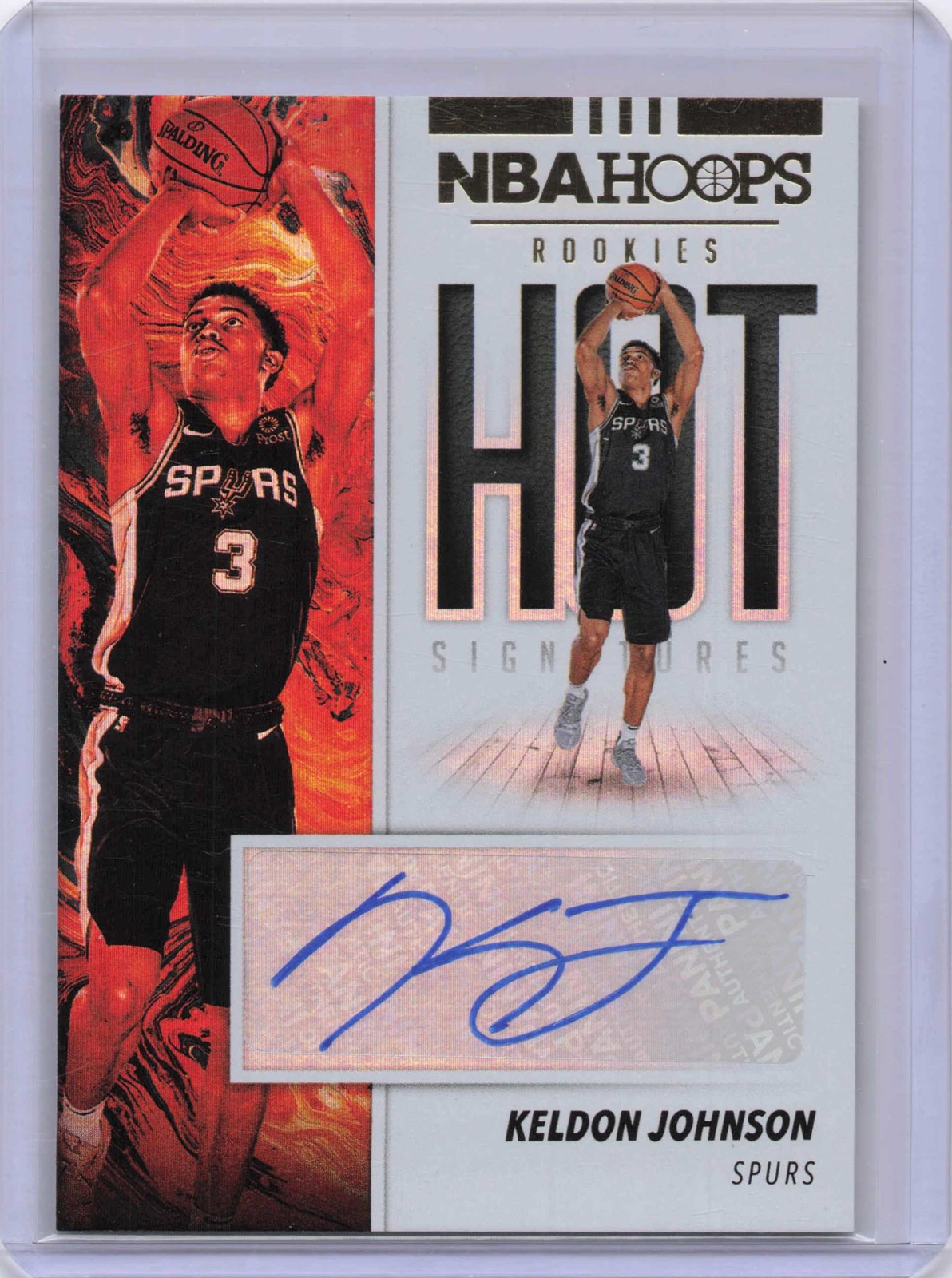 2019-20 Hoops #HR-KJN Keldon Johnson Hot Signatures Rookies