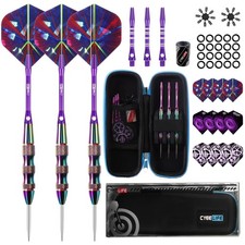 CyeeLife Steel Tip Darts Set,3 Pack Professional Dart with 6 Premium Aluminum...