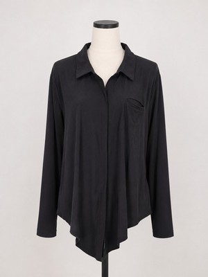 Athleta 1X Plus Size Black Collared Stretchy Athletic Blouse