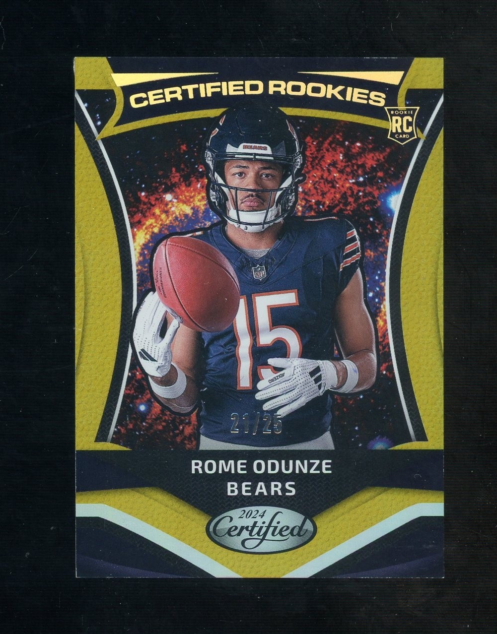 Rome Odunze Panini Certified Rookies #13 Mirror Gold