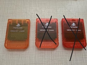 Sony Playstation 1 PS1 Official OEM 15 Block Memory Card  SCPH-1020 orange clear