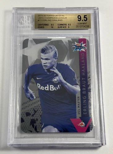ERLING HAALAND 2019 TOPPS CRYSTAL #113 CHAMIONS LEAGUE ROOKIE RC BGS 9.5 10 GEM