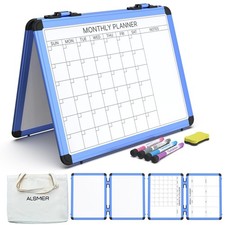 4 Sided Foldable Whiteboards Calendar, 17"x13" Desktop Whiteboard, Integratin...