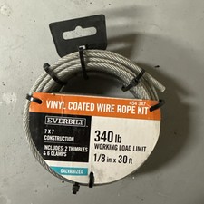 1/8 in. x 30 ft. Vinyl Coated Steel Wire Rope Kit