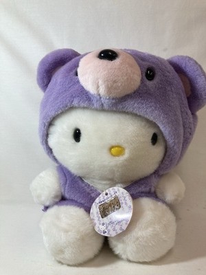[M490]Hello Kitty Hokkaido Lavender Plush Doll Rare Vintage 1998