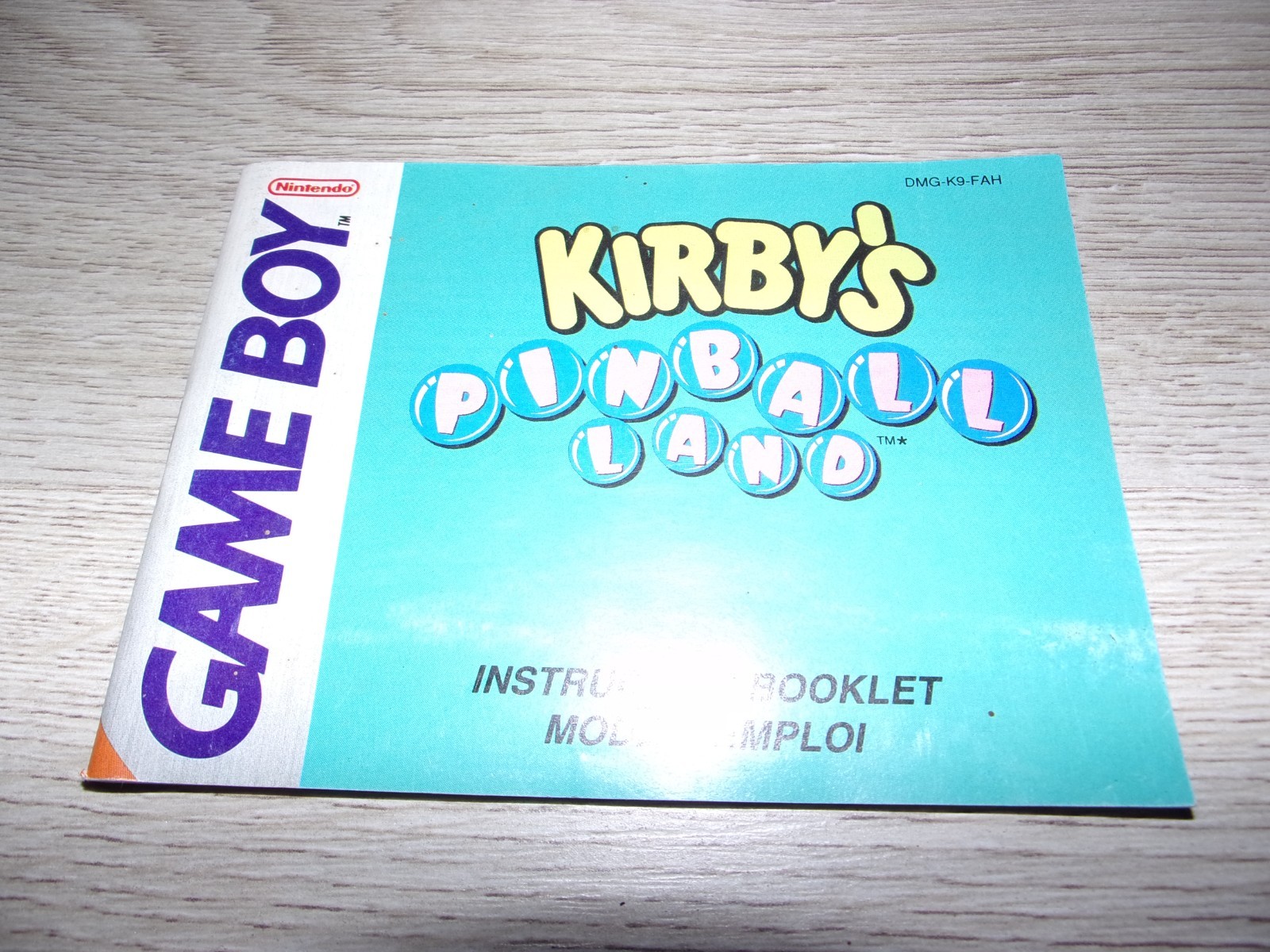 Notice Nintendo Game boy Kirby's pinball land