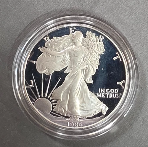 1 oz Silver 1986-S PROOF AMERICAN SILVER EAGLE ASE- No Box/COA (1073)