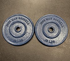 Vintage Iron Man 15lb Standard Weight Plate Pair