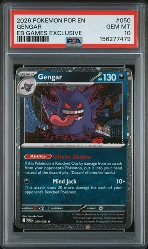 2026 POKEMON POR EN-PERFECT ORDER EB GAMES EXCLUSIVE #050 GENGAR PSA 10
