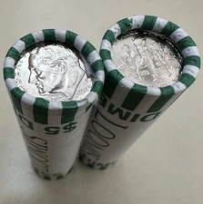 2025 P Roosevelt Dimes (2) Rolls OBW Loomis Uncirculated Free Shipping