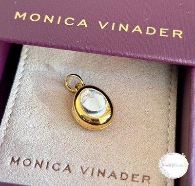 MONICA VINADER   Medaillon 18k Gold & Bergkristall UVP 99£ vorgraviert
