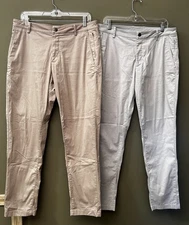 Birddogs Pants (2 Pair) Mens 34x30  Stretch Golf Performance Khaki/Beige (34x28)