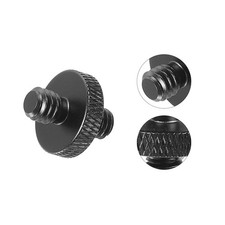 2Pack Mic Stand Adapter M6 Male to x 1/4 Male Tripod Screw Double Sides Black
