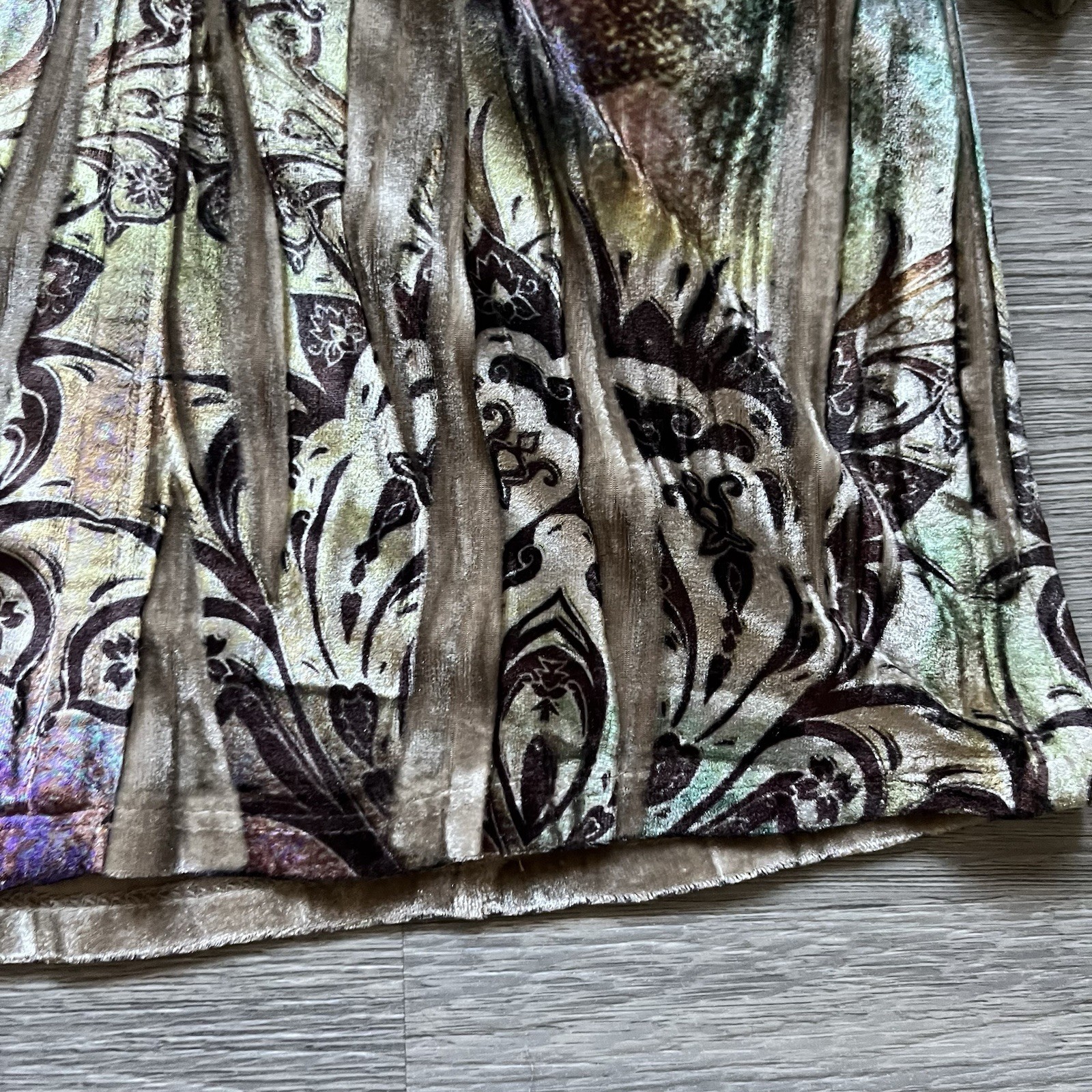 One World Boho Multicolor Patterned Button Front … - image 3