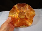 Vintage Fenton Marigold Carnival Glass Concord Pattern Bowl 8 3/4" Wide