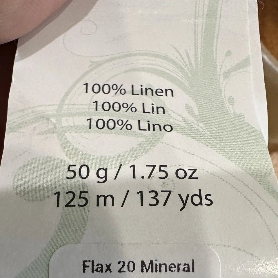 Fio de linho DK ~ Mineral /Lt azul-petróleo #20 Fibra Natura - 100% linho puro 137 jardas. - Imagem 3 de 4