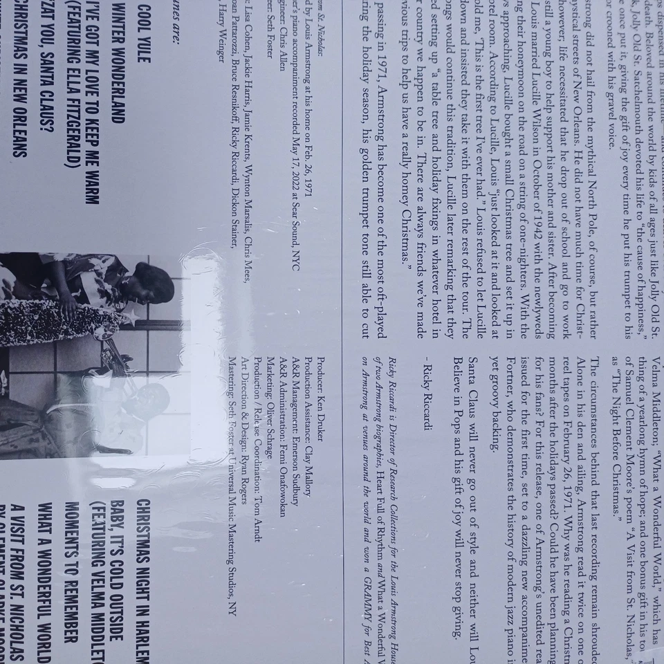 Louis Armstrong : Louis Wishes You a Cool Yule VINYL 12" Album Coloured Vinyl - Image 4 of 4