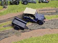 Willys MB Jeep mit Anhänger , WW2, 1:35 , bebaut , bemalt #1493
