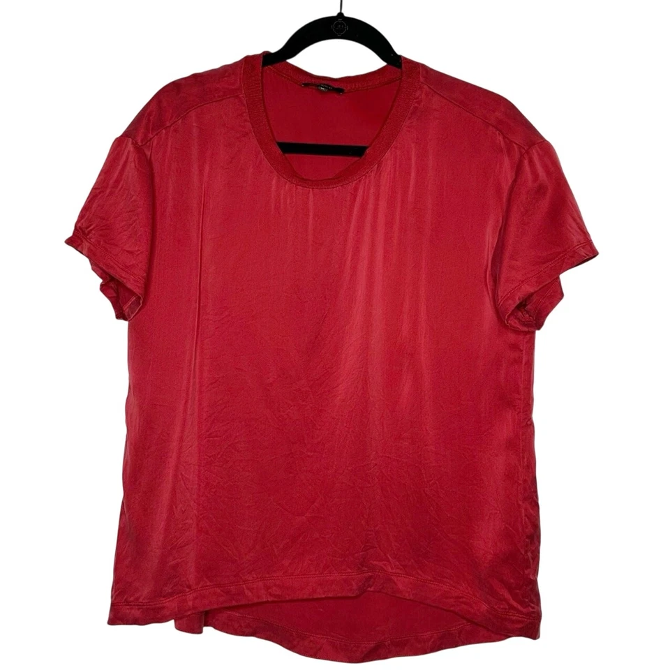 Conjunto de pijama de seda lavable Quince para mujer carmesí talla mediana Foto 3 de 4