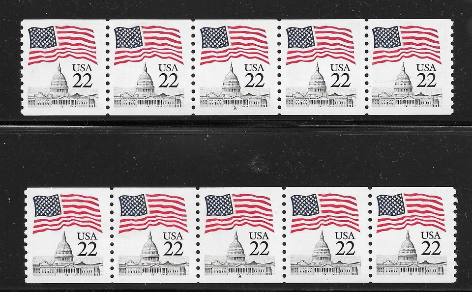 Scott #2115b Pl#8 SCARCE 22c Flag/Capitol WIDE & TALL Block Tag VF MNH, Cat $125 - Image 2 of 2