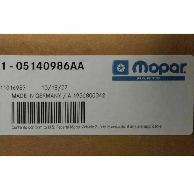 Genuine Mopar 2007-2008 Chrysler Crossfire Black Floor Carpet 1EC91XDVAA - Imagem 2 de 3