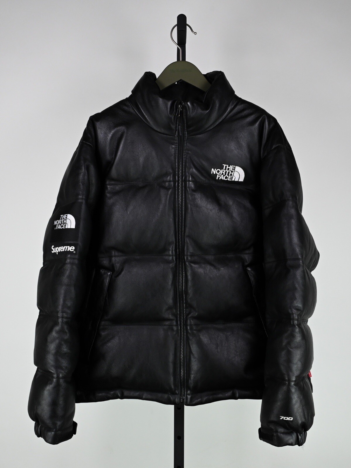 FW17 Supreme x North Face Leather Nuptse Jacket Black Large