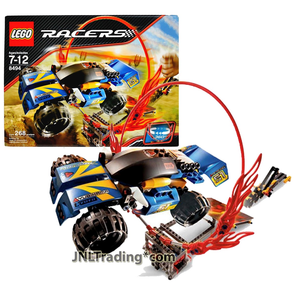 Year 2008 Lego Power Racers 8494 - RING OF FIRE with Slammer