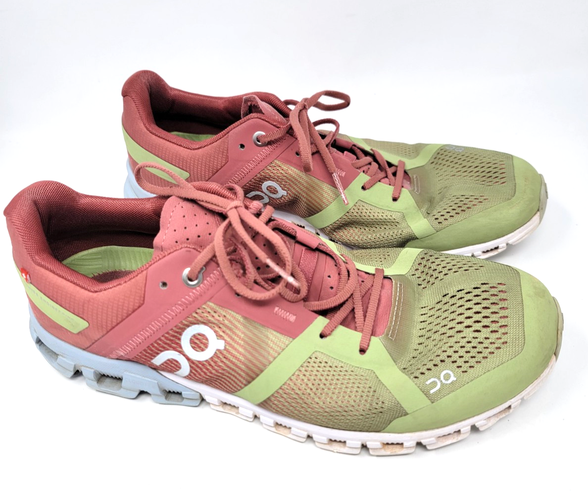On Cloud Flow Womens Size 10 Green Pink Athletic Sneakers
