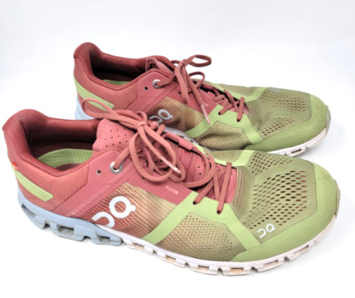 On Cloud Flow Womens Size 10 Green Pink Athletic Sneakers