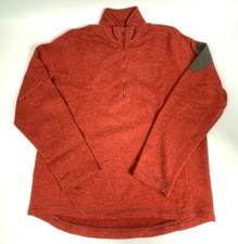 EDDIE BAUER Men's XL Quarter Zip Fleece Pullover -Pimiento