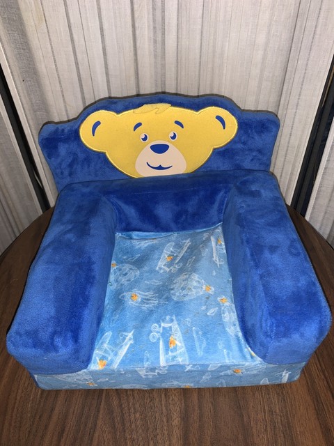 Build A Bear Workshop Chair Bed Blue with Airplanes | eBay