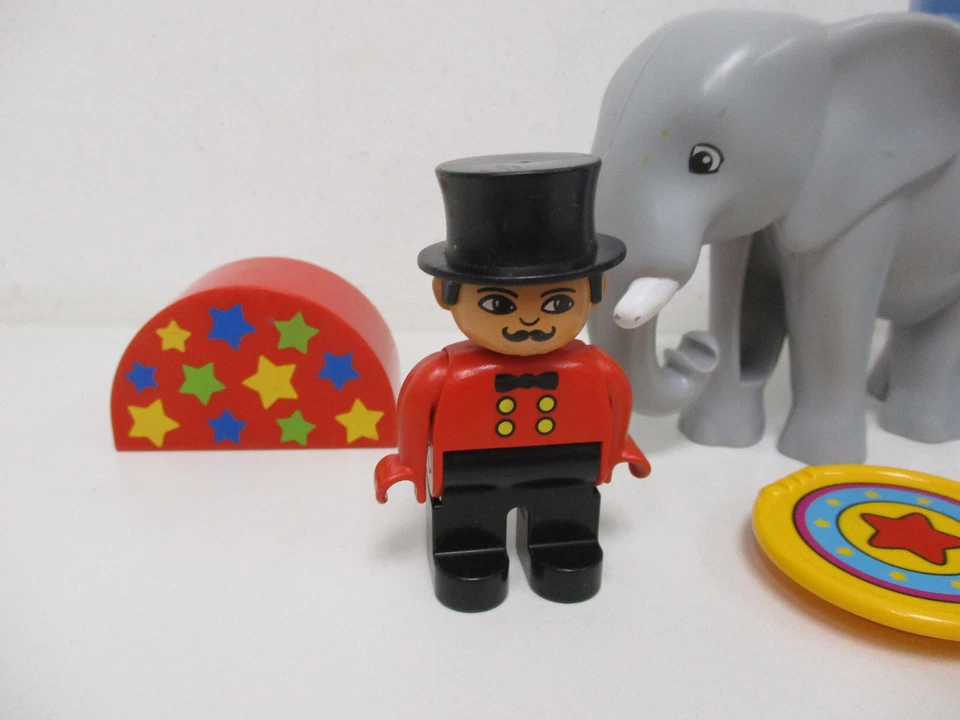 ( RB2 / 5 ) LEGO Duplo Zirkus Elefant mit Clown und Direktor - Bild 2 von 4