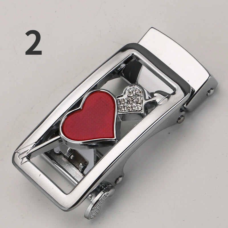 Cliquet Boucle Ceinture de Rechange Creusé Coeur Métal Or Décontracté 25mm Neuf - Photo 4/4