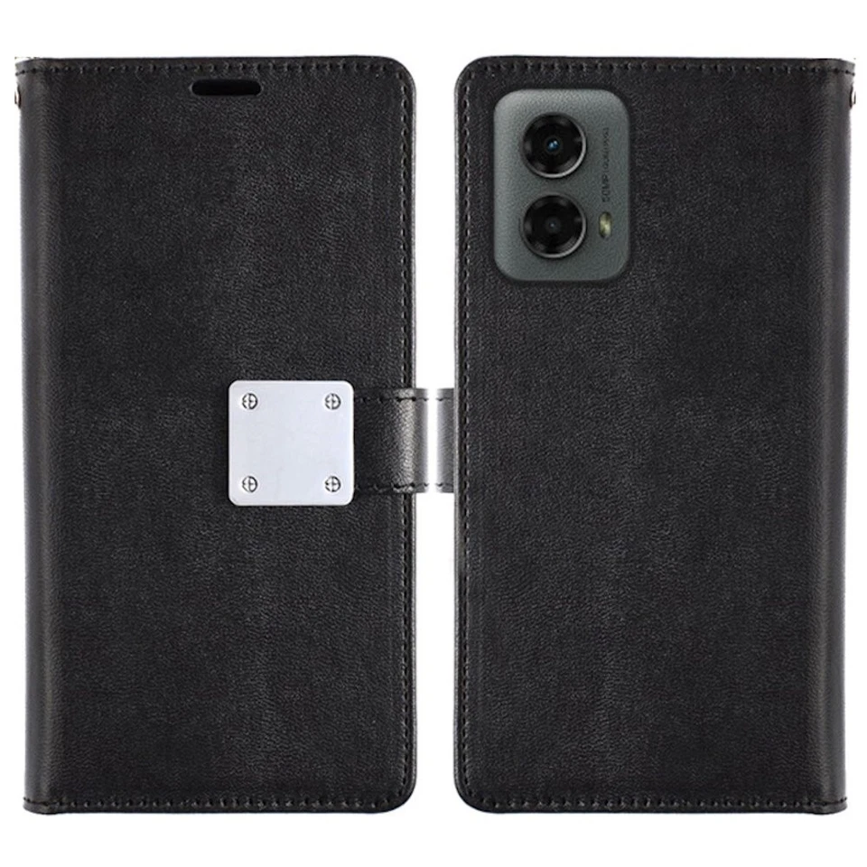For Moto G 5G 2024 Phone Case Magnetic Snap Wallet Flip Card Slots Cover - Image 3 of 4