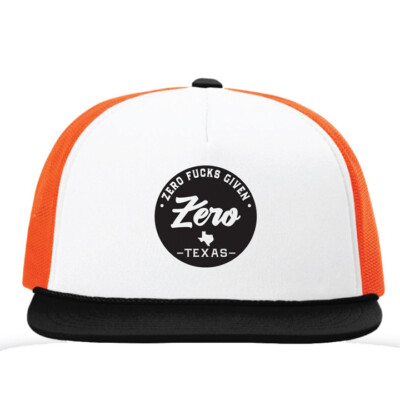 ZFG TEXAS Orange White Black Foamie Trucker Richardson 113
