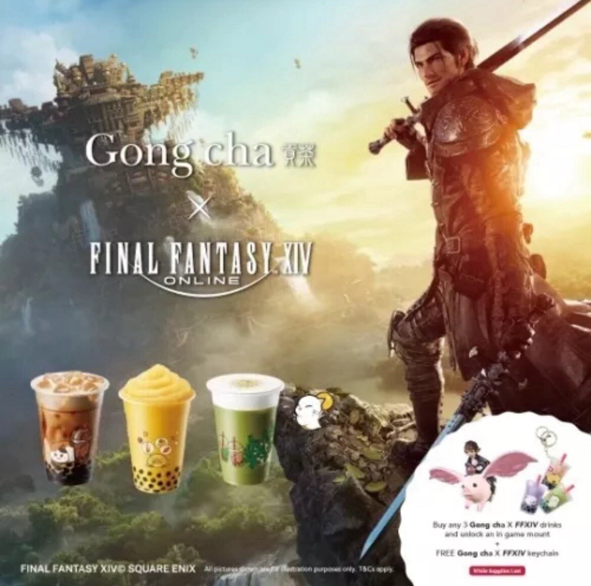 [NA] FF14 / Final Fantasy XIV x Gong cha FFXIV Porxie King Mount