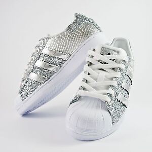 Adidas Superstar Shoes with Silver Glitter more Mirrored Silver Snakeskin  arg | eBay