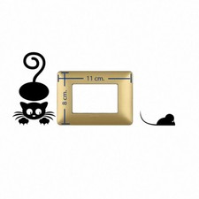 Gatto topo adesivi murali interruttori luce cats mouse light switch stckers 1 pz